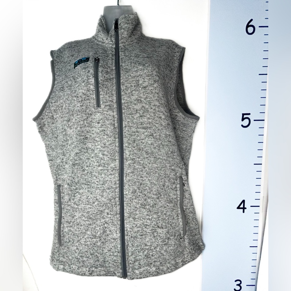 Simply Southern Gray Heathered Full Zip Vest Large